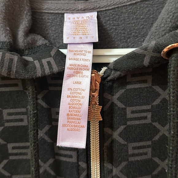 Savage X Fenty Women’s Hooded Lounge Onesie Size Large Zip Front Pockets - Picture 2 of 9